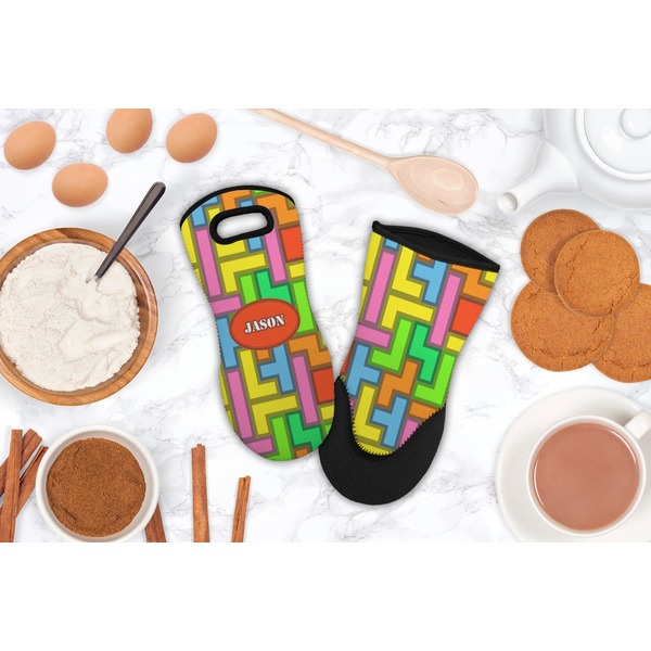 Tetromino Neoprene Oven Mitt - Lifestyle Image