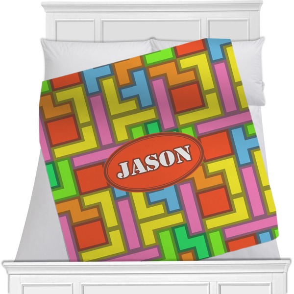 Custom Tetromino Minky Blanket - Toddler / Throw - 60"x50" - Double Sided (Personalized)
