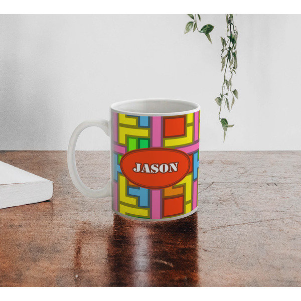 Tetromino Personalized Coffee Mug - Lifestyle