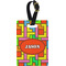 Tetromino Plastic Luggage Tag - Rectangular w/ Name or Text