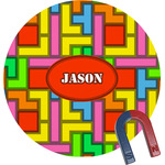Tetromino Round Fridge Magnet (Personalized)