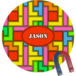 Tetromino Round Fridge Magnet (Personalized)