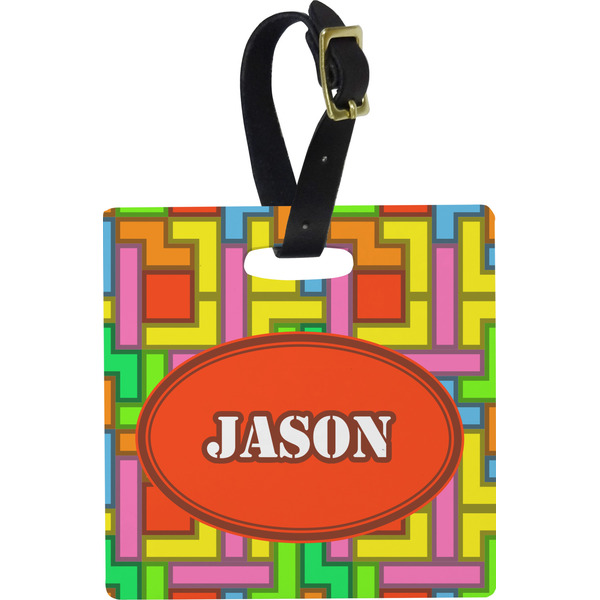 Tetromino Personalized Square Luggage Tag