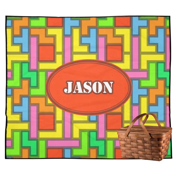Custom Tetromino Outdoor Picnic Blanket (Personalized)