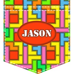 Tetromino Iron On Faux Pocket (Personalized)