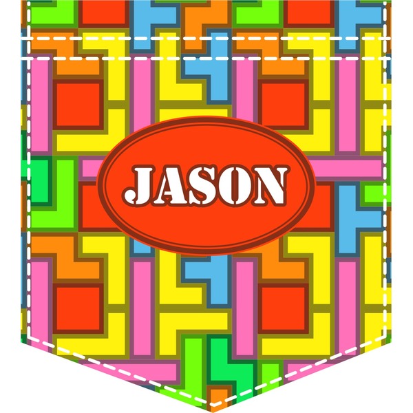 Custom Tetromino Iron On Faux Pocket (Personalized)
