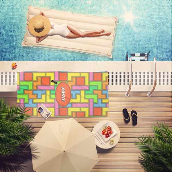 Tetromino Pool Towel Lifestyle