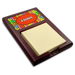 Tetromino Red Mahogany Sticky Note Holder (Personalized)