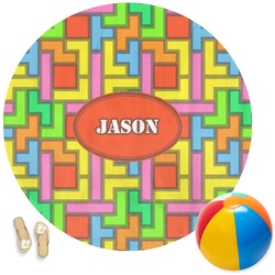 Tetromino Round Beach Towel (Personalized)