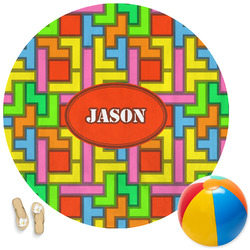Tetromino Round Beach Towel (Personalized)