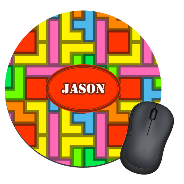 Custom Tetromino Round Mouse Pad (Personalized)