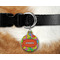 Tetromino Round Pet Tag on Collar & Dog