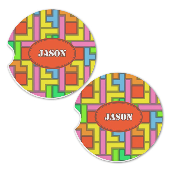 Tetromino Sandstone Car Coasters - Set of 2