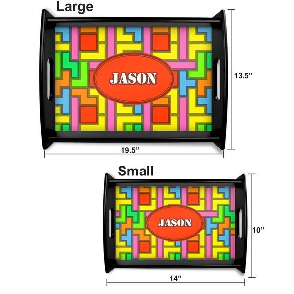 Tetromino Serving Tray Black Sizes