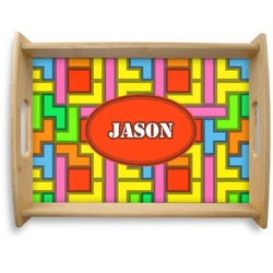Tetromino Natural Wooden Tray - Large (Personalized)