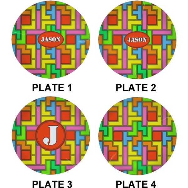 Tetromino Set of Lunch / Dinner Plates (Approval)