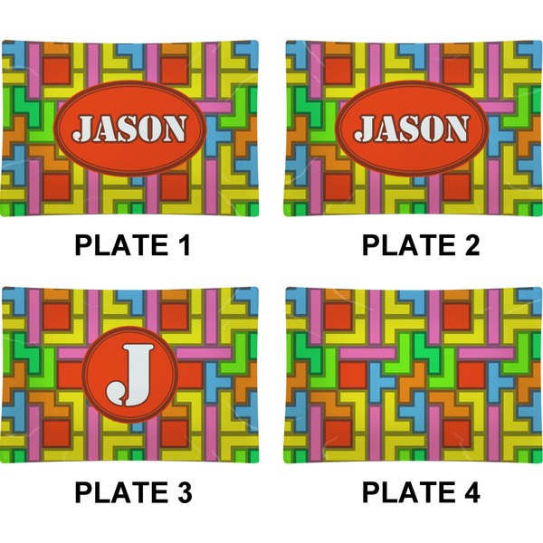 Tetromino Set of Rectangular Appetizer / Dessert Plates (Approval)