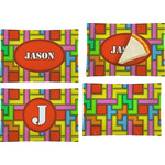 Tetromino Set of 4 Glass Rectangular Appetizer / Dessert Plate (Personalized)