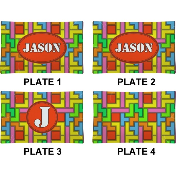 Tetromino Set of Rectangular Dinner Plates (Approval)