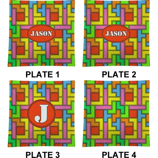 Tetromino Set of Square Dinner Plates (Approval)