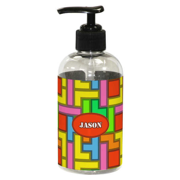 Custom Tetromino Plastic Soap / Lotion Dispenser (8 oz - Small - Black) (Personalized)
