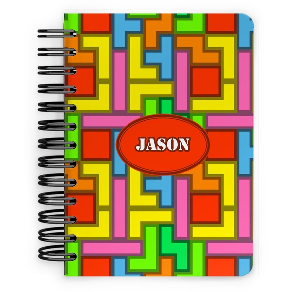 Custom Tetromino Spiral Notebook - 5x7 w/ Name or Text