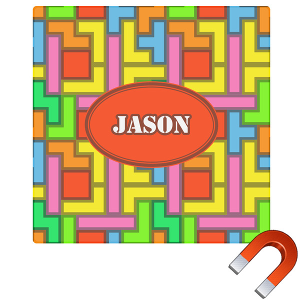 Custom Tetromino Square Car Magnet - 6" (Personalized)