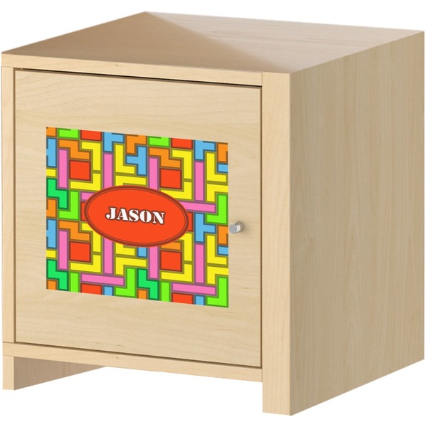 Tetromino Square Wall Decal on Wooden Cabinet