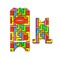 Tetromino Stylized Phone Stand - Front & Back - Small
