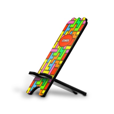 Tetromino Stylized Cell Phone Stand - Small w/ Name or Text