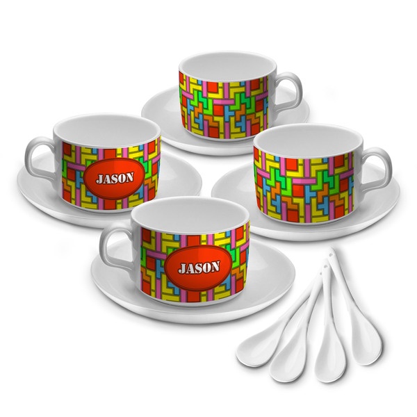 Custom Tetromino Tea Cup - Set of 4 (Personalized)