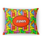 Tetromino Rectangular Throw Pillow Case - 12"x18" (Personalized)