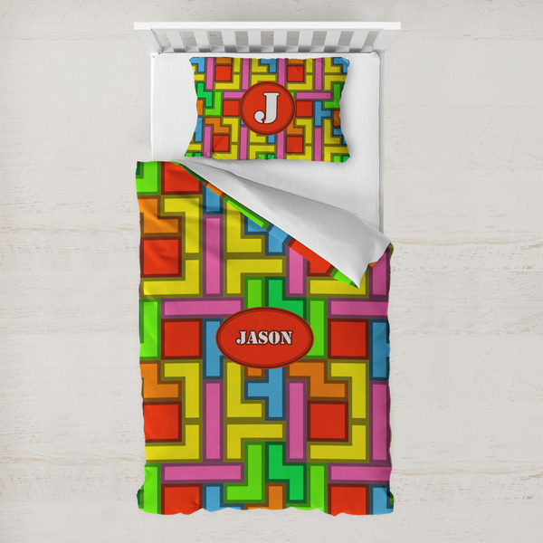 Custom Tetromino Toddler Bedding w/ Name or Text