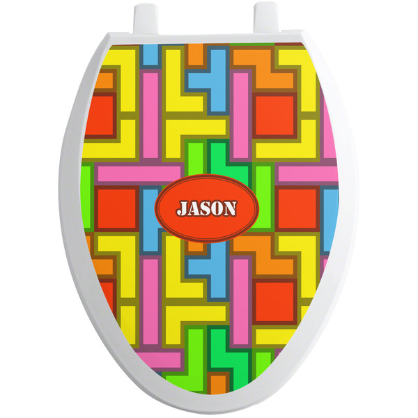 Tetromino Toilet Seat Decal Elongated