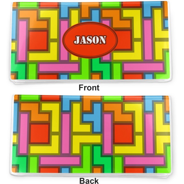 Tetromino Vinyl Check Book Cover - Front and Back