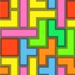 Tetromino Wallpaper & Surface Covering (Water Activated 24"x 24" Sample)
