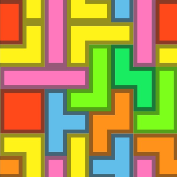 Custom Tetromino Wallpaper & Surface Covering (Water Activated 24"x 24" Sample)