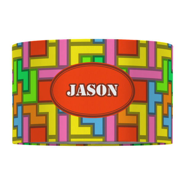 Tetromino 12" Drum Lampshade - FRONT (Fabric)