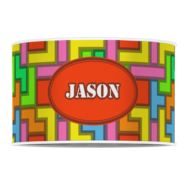 Tetromino 12" Drum Lampshade - FRONT (Poly Film)