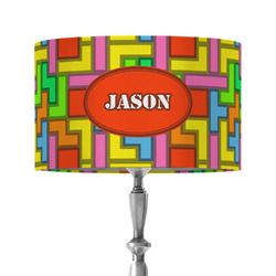 Tetromino 12" Drum Lamp Shade - Fabric (Personalized)