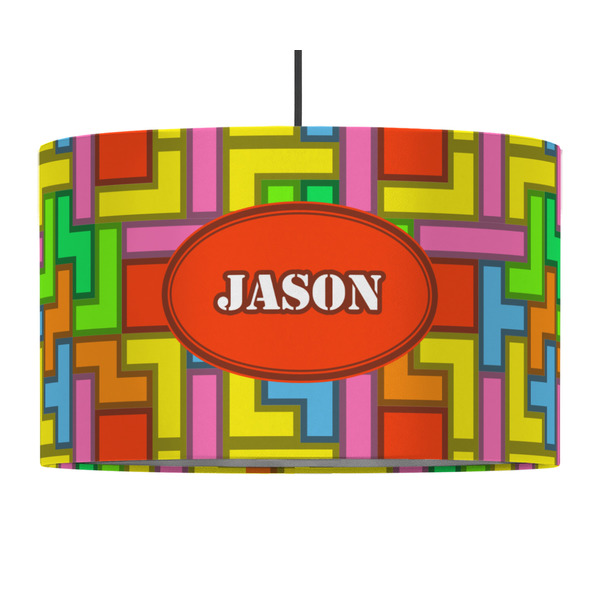 Tetromino 12" Drum Lampshade - PENDANT (Fabric)
