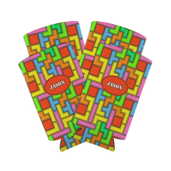 Custom Tetromino Can Cooler (tall 12 oz) - Set of 4 (Personalized)