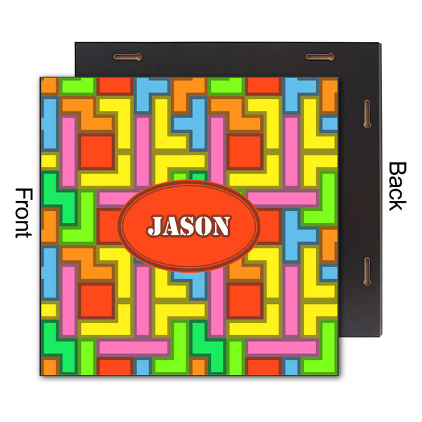 Tetromino 12x12 Wood Print - Front & Back View