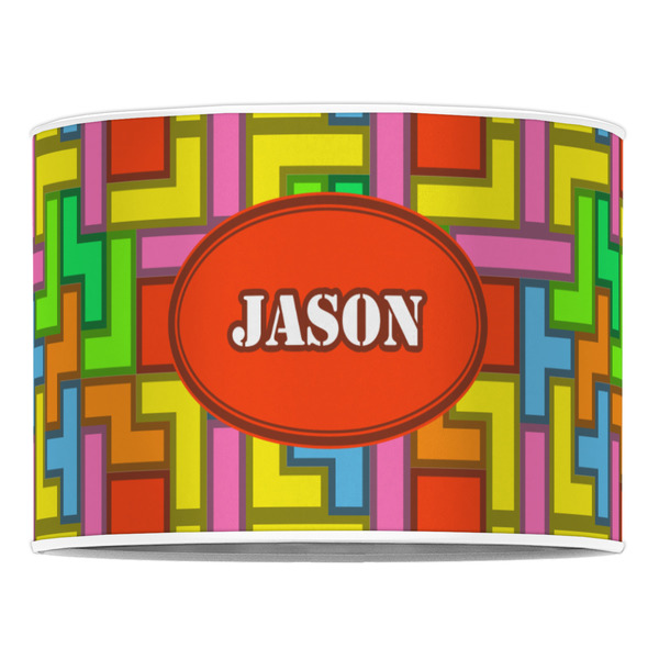 Tetromino 16" Drum Lampshade - FRONT (Poly Film)