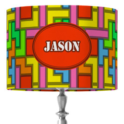 Tetromino 16" Drum Lamp Shade - Fabric (Personalized)