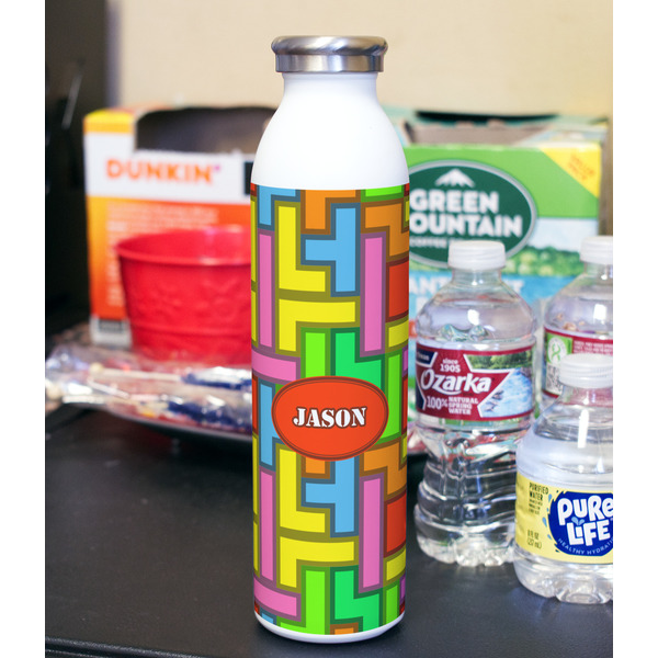 Tetromino 20oz Water Bottles - Full Print - In Context