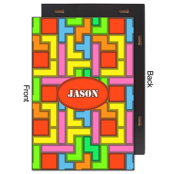 Tetromino 20x30 Wood Print - Front & Back View