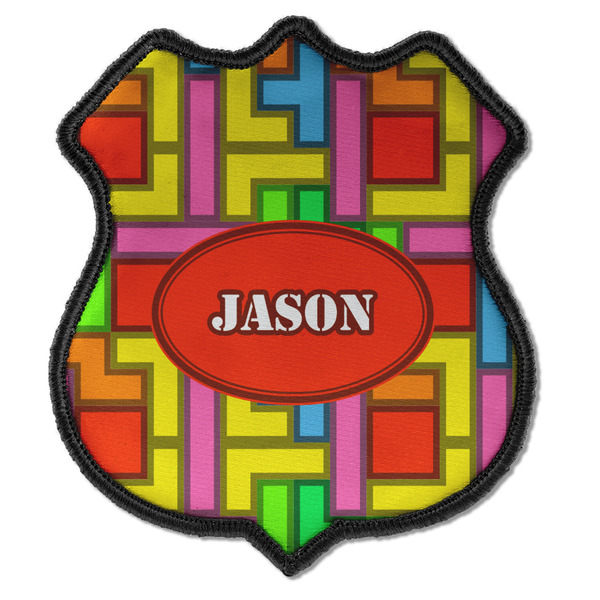Custom Tetromino Iron On Shield Patch C w/ Name or Text