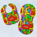 Tetromino Baby Bib & Burp Set w/ Name or Text