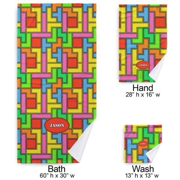 Tetromino Bath Towel Sets - 3-piece - Approval